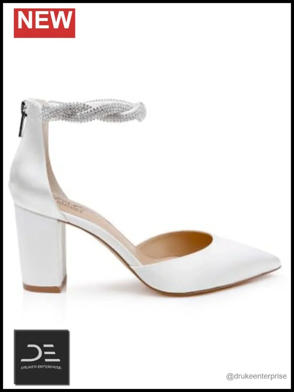 Jewel Badgley Mischka Tinsley Pointed Toe Block Heel Pumps | Gold Glitter Heels